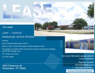 Plus de détails pour 605 S Sherman St, Richardson, TX - Local d'activités, Industriel/Logistique à louer