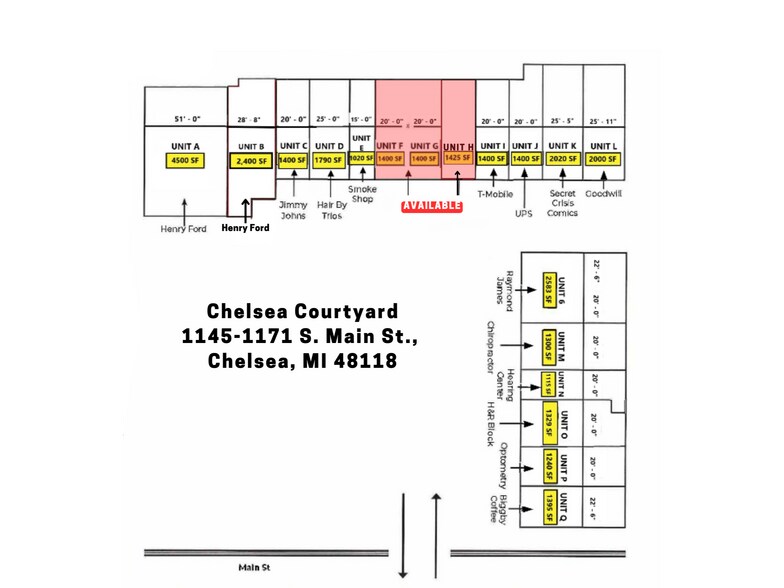 1145-1167 S Main St, Chelsea, MI à louer - Plan de site – Image 3 sur 3