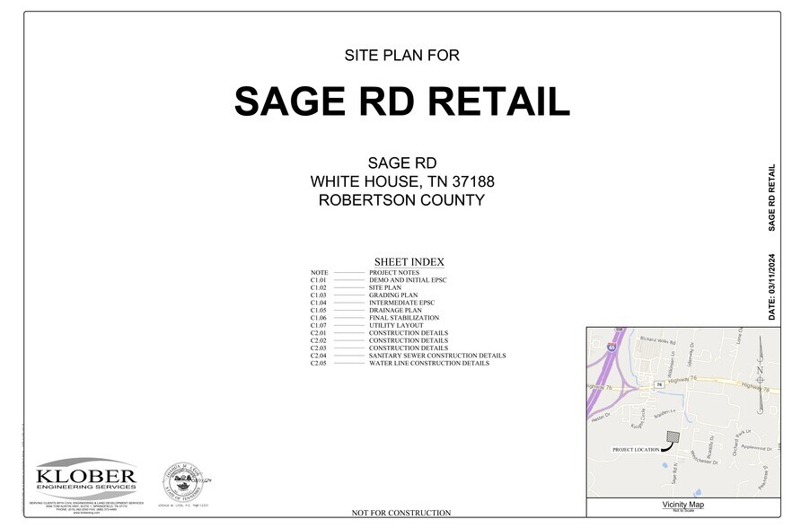 601 Sage Rd, White House, TN à vendre - Plan de site – Image 2 sur 2