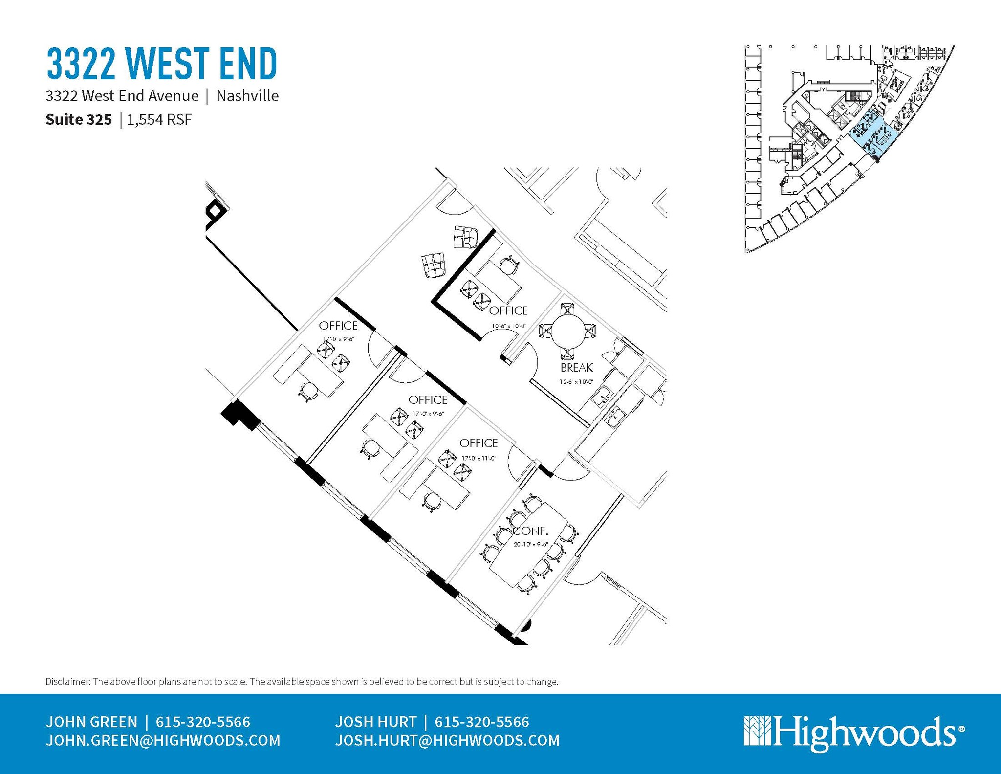 3322 West End Ave, Nashville, TN à louer Plan d’étage– Image 1 sur 1