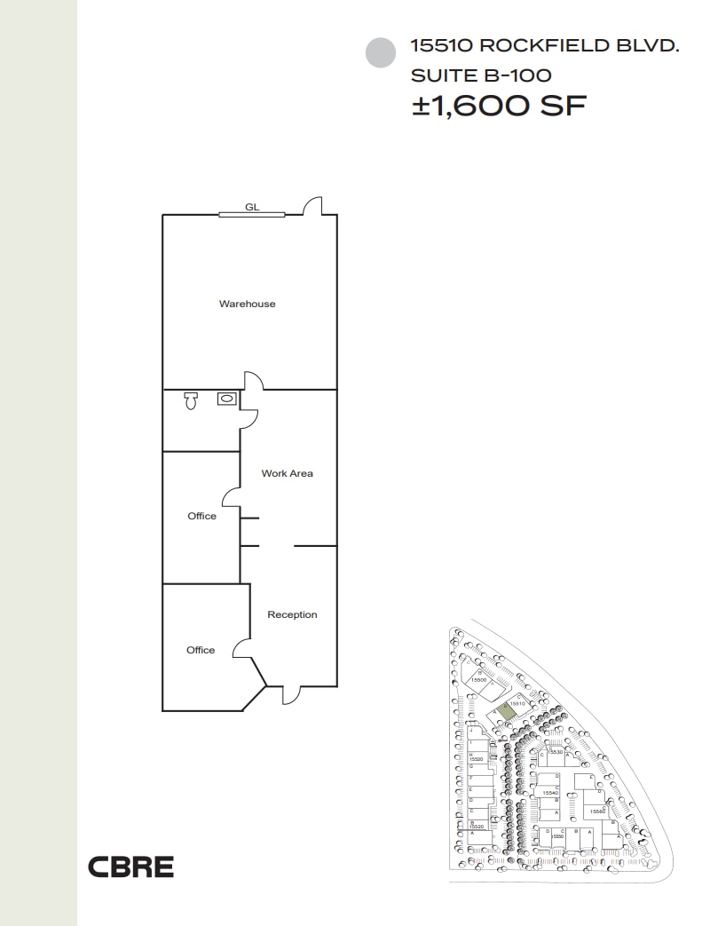 15520 Rockfield Blvd, Irvine, CA à louer Plan d’étage– Image 1 sur 1