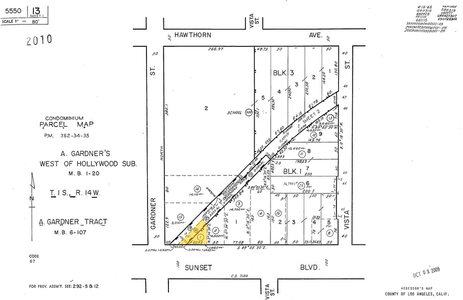 7441-7447 W Sunset Blvd, Los Angeles, CA à louer - Plan cadastral – Image 2 sur 2