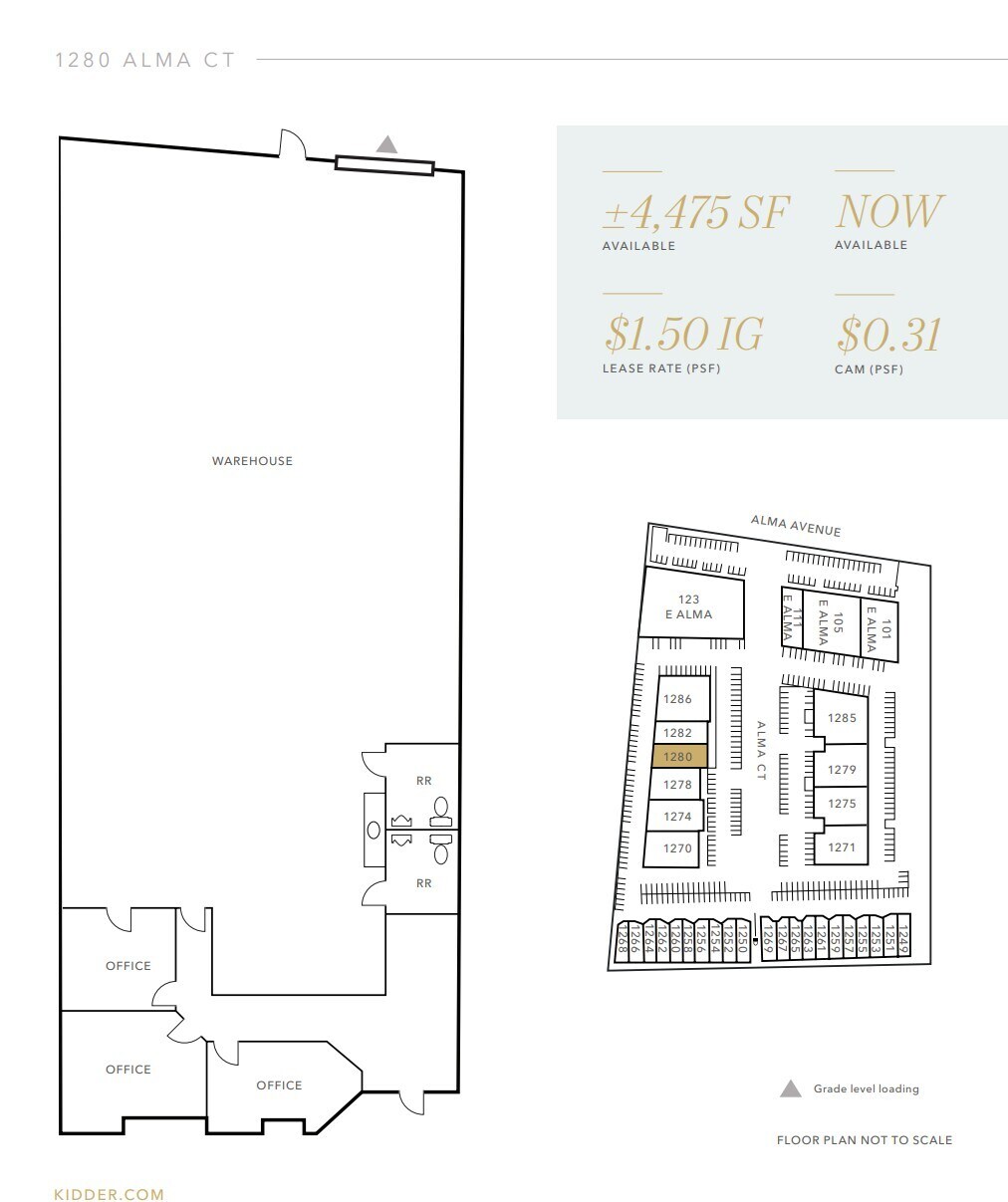 1268-1286 Alma Ct, San Jose, CA à louer Plan d’étage– Image 1 sur 1