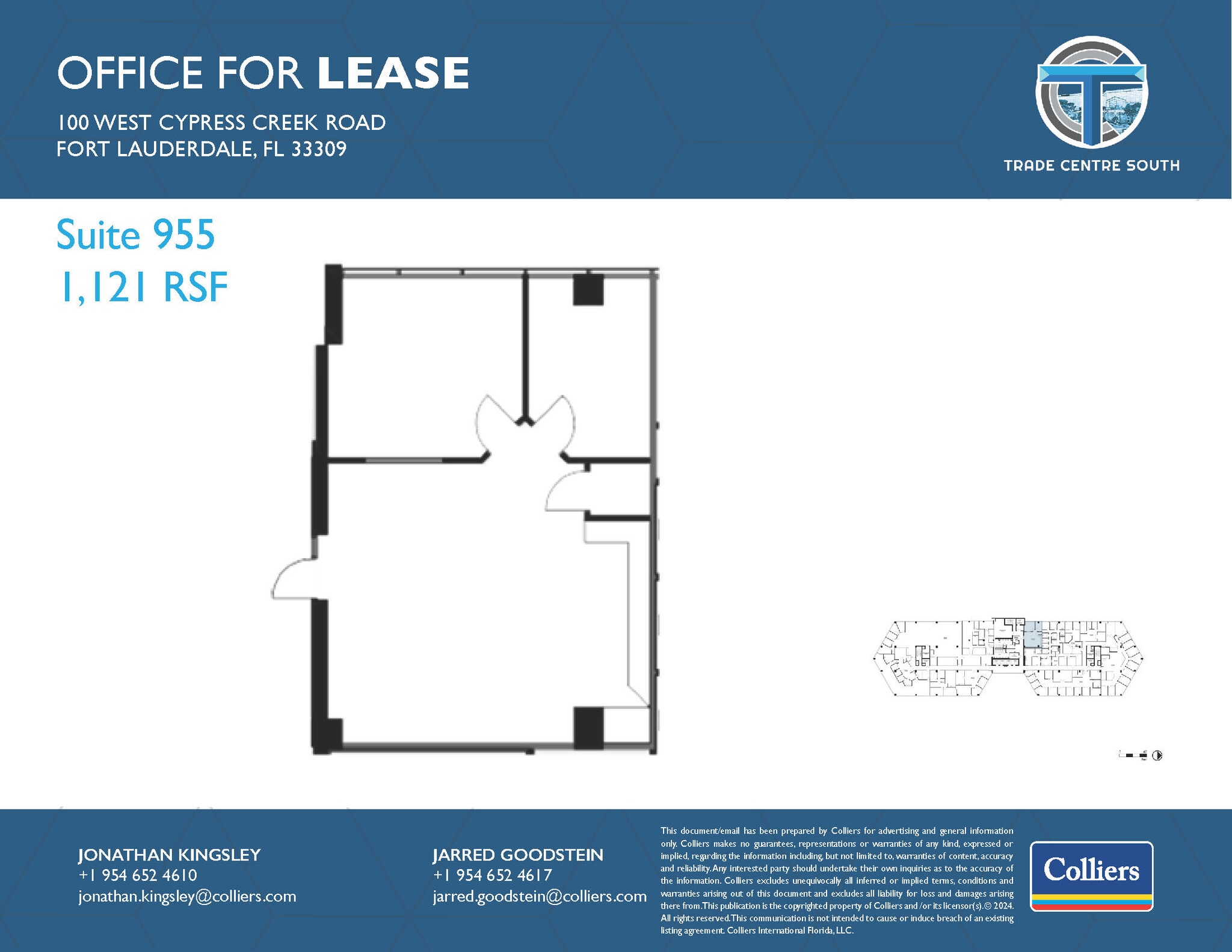 100 W Cypress Creek Rd, Fort Lauderdale, FL à louer Plan d’étage– Image 1 sur 1
