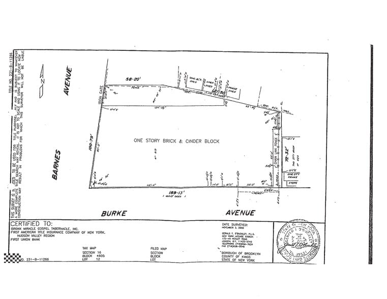815 Burke Ave, Bronx, NY à vendre - Plan de site – Image 3 sur 3