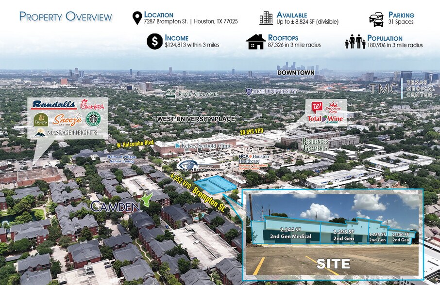 7287 Brompton St, Houston, TX à louer - Photo de l’immeuble – Image 2 sur 3