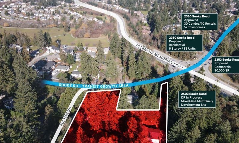 2415 Sooke Rd & 3270 Fulton Rd, Colwood, BC à vendre - Aérien – Image 1 sur 1
