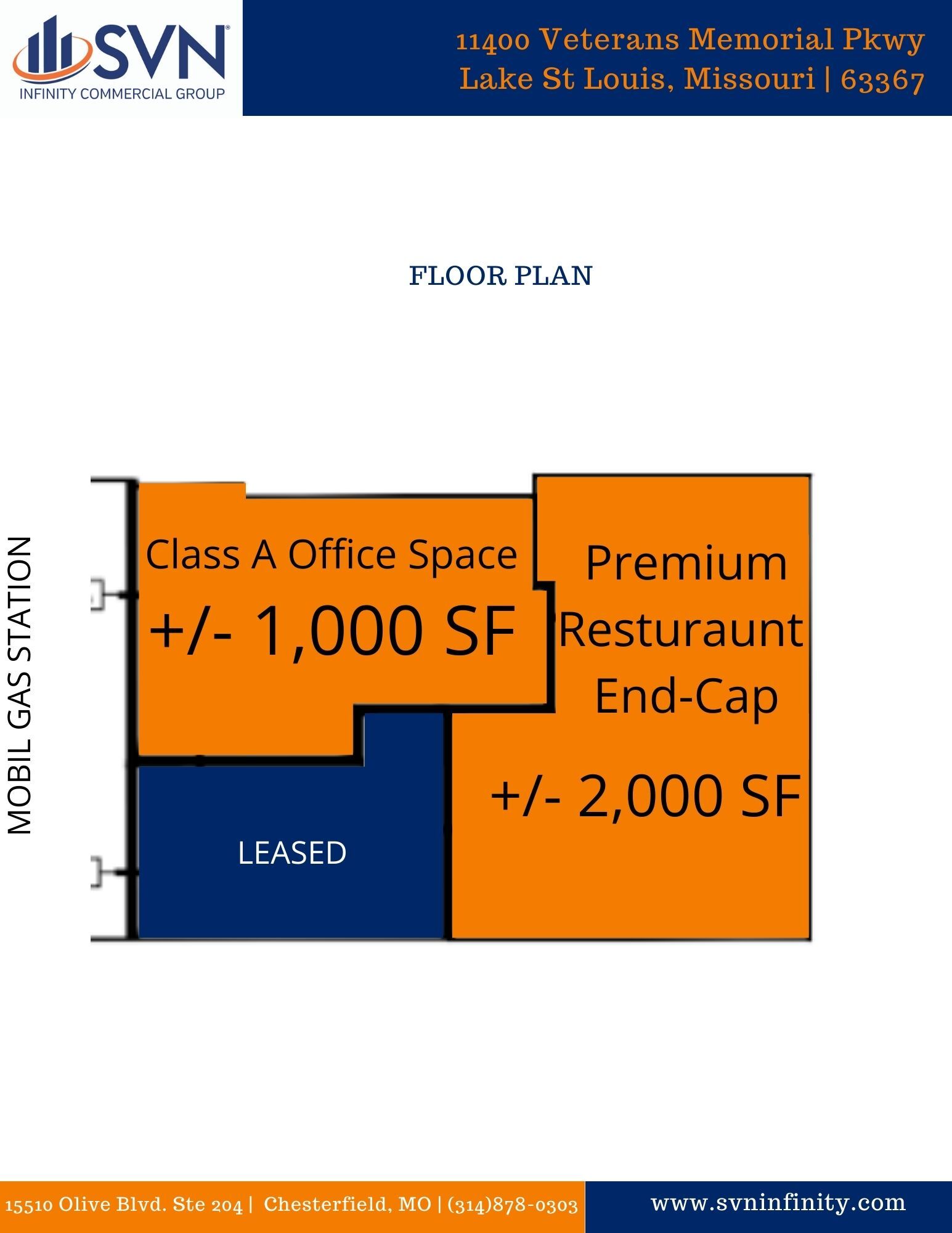 11400 Veterans Memorial Pky, Lake Saint Louis, MO à louer Plan d’étage– Image 1 sur 2