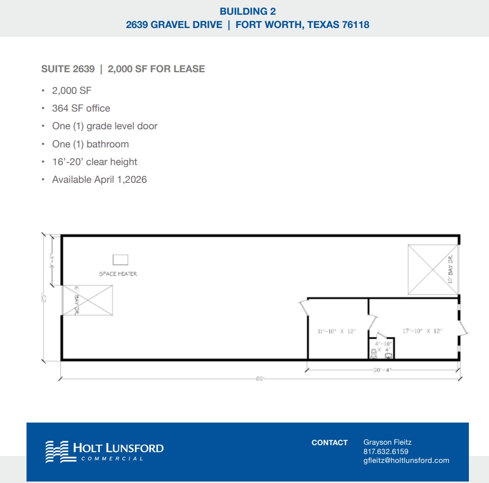 2501-2519 Gravel Dr, Fort Worth, TX à louer Plan d’étage– Image 1 sur 1