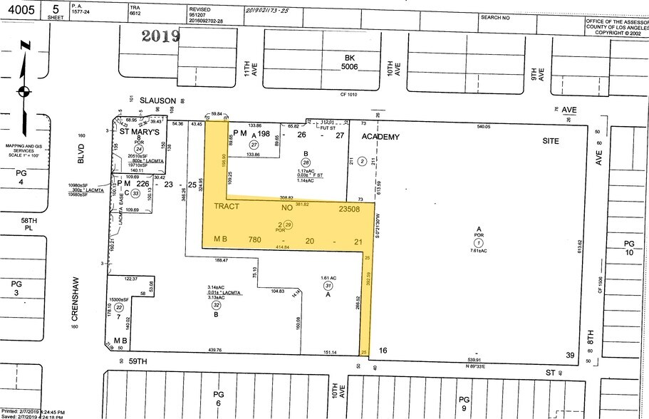 5820 Crenshaw Blvd, Los Angeles, CA à vendre - Plan cadastral – Image 2 sur 3