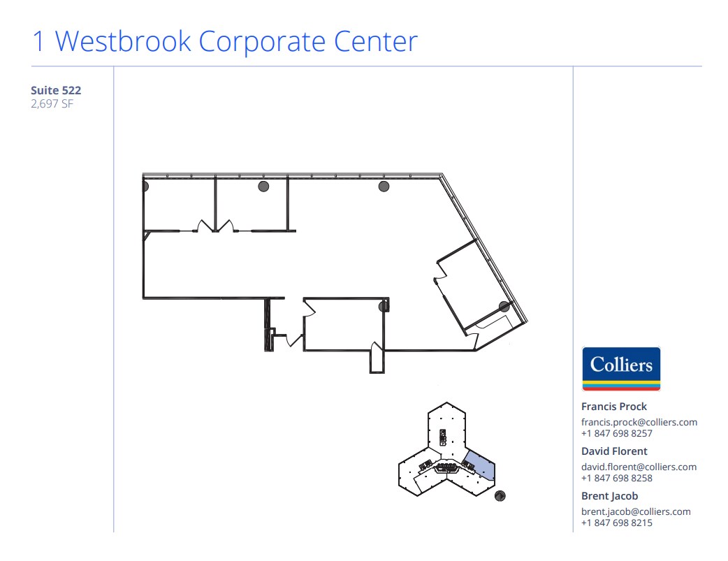 1 Westbrook Corporate Ctr, Westchester, IL à louer Plan d’étage– Image 1 sur 1