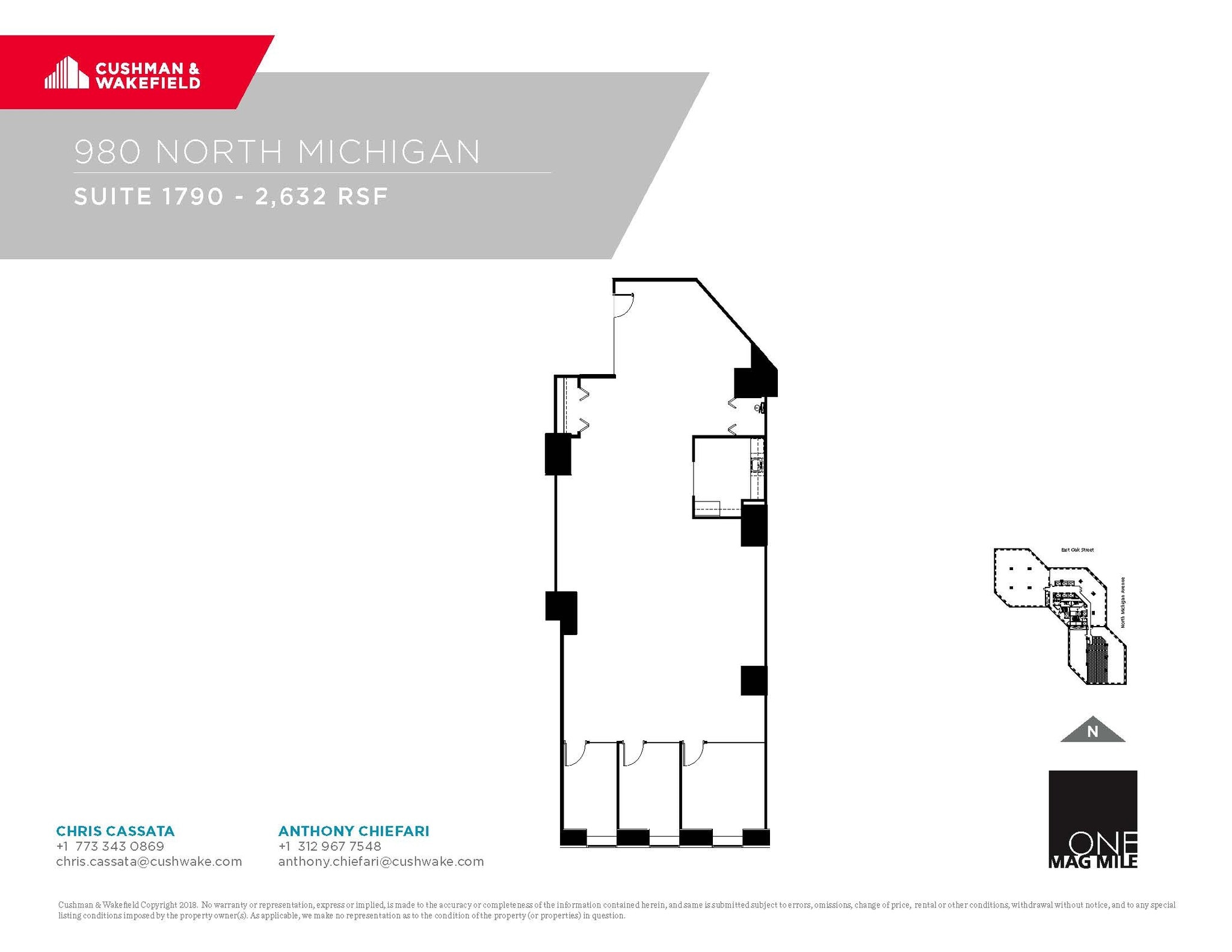 980 N Michigan Ave, Chicago, IL à louer Plan d’étage– Image 1 sur 1