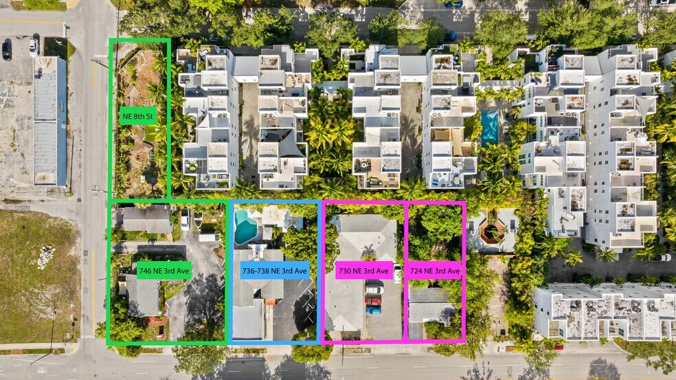 Flagler Village 3rd Ave Assemblage portefeuille de 3 biens à vendre sur LoopNet.fr - Aérien – Image 3 sur 10