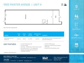 9825 Painter Ave, Santa Fe Springs, CA à louer Plan d’étage– Image 1 sur 1