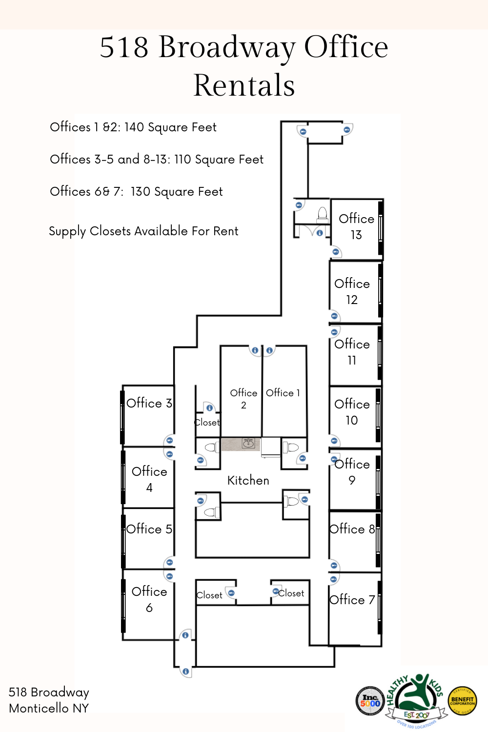 518 Broadway, Monticello, NY à louer Plan d’étage type– Image 1 sur 1