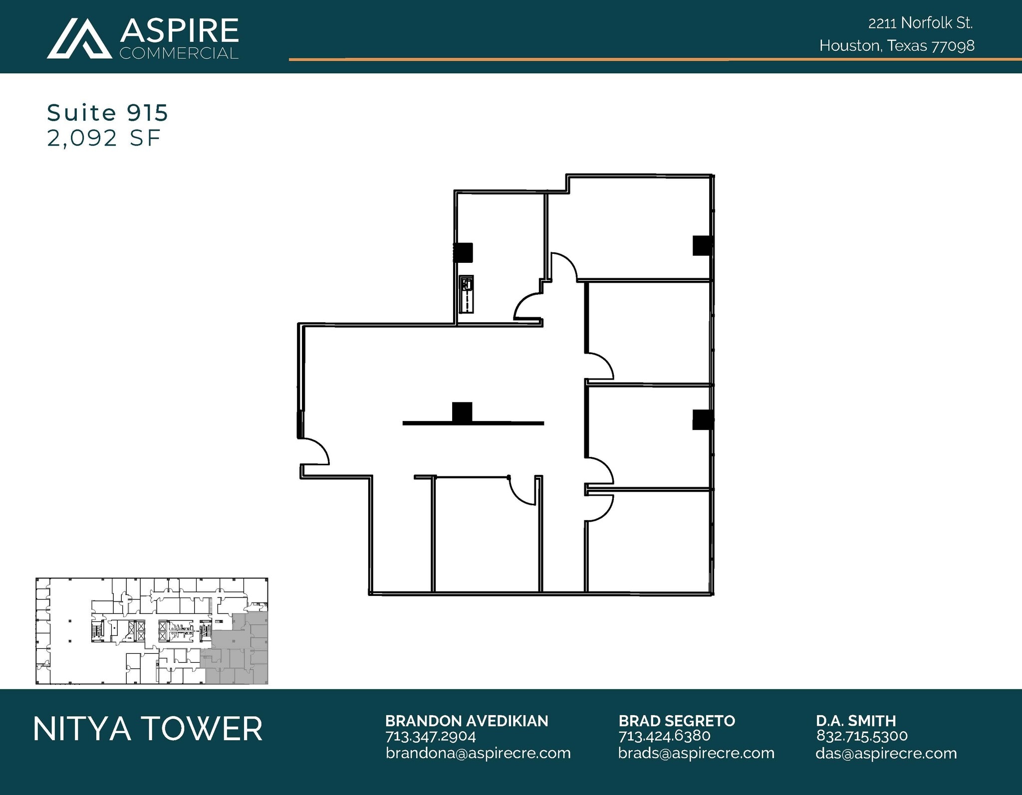 2211 Norfolk St, Houston, TX à louer Plan d’étage– Image 1 sur 1