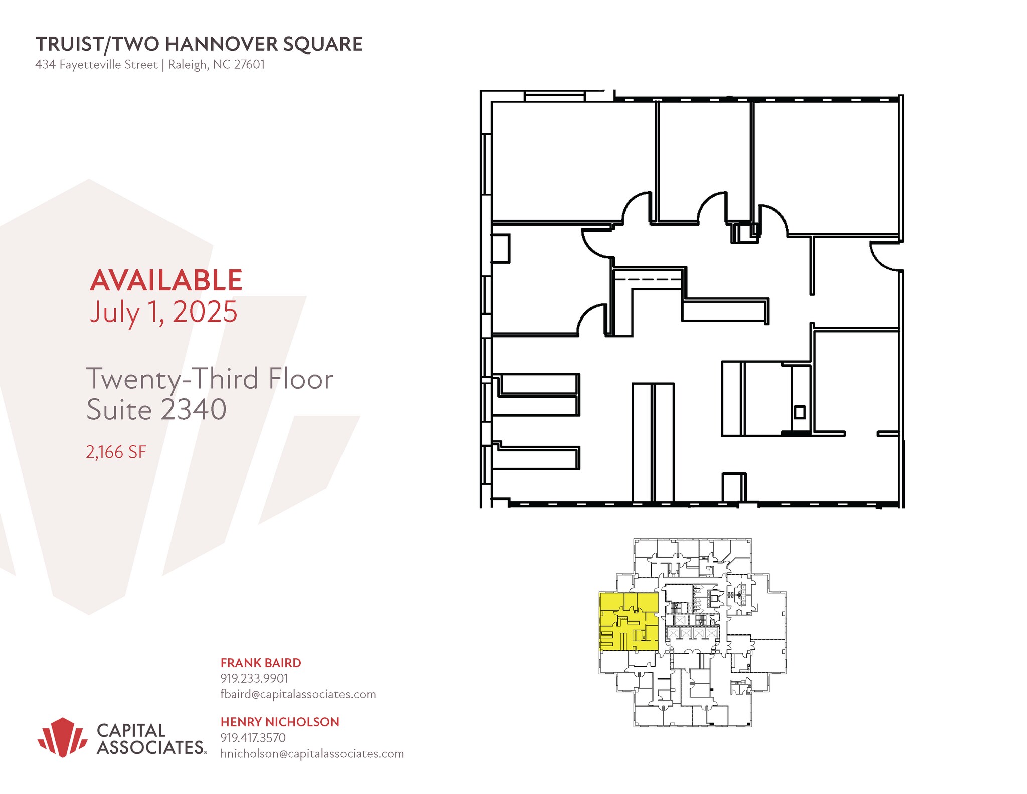 434 Fayetteville St, Raleigh, NC à louer Plan d’étage– Image 1 sur 1