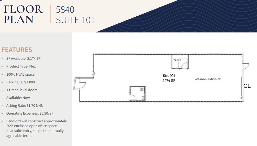 5860 El Camino Real, Carlsbad, CA à louer Plan d’étage– Image 1 sur 3