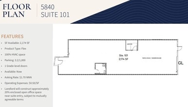 5860 El Camino Real, Carlsbad, CA à louer Plan d’étage– Image 1 sur 3