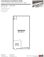 1229 Colorado Ln, Arlington, TX à louer Plan d’étage– Image 1 sur 1