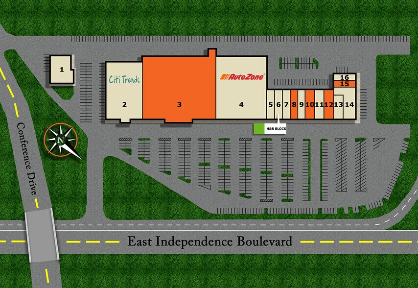5622-5708 E Independence Blvd, Charlotte, NC à louer - Plan de site – Image 2 sur 2