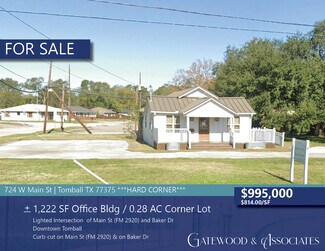 Plus de détails pour 724 W Main St, Tomball, TX - Bureau à vendre