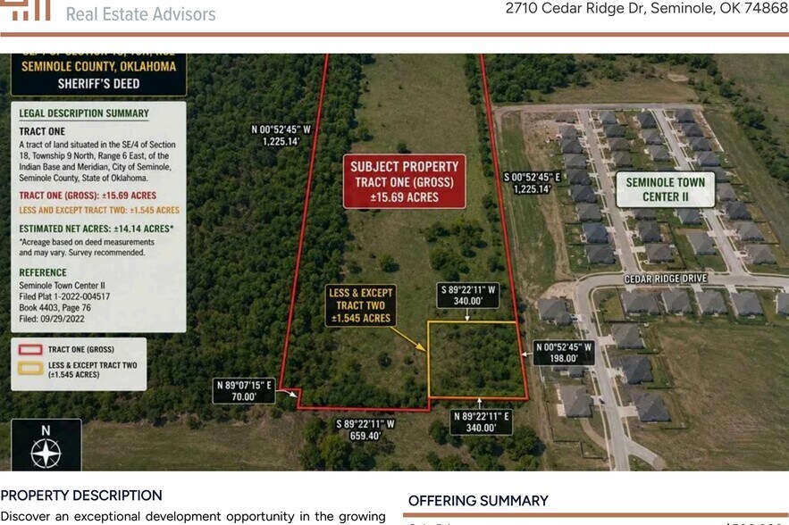 2801 Cedar Ridge Dr, Seminole, OK à vendre - Photo principale – Image 1 sur 1