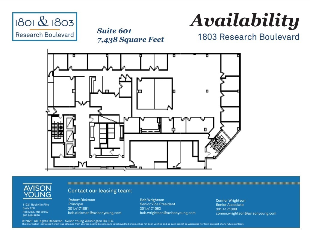 1801 Research Blvd, Rockville, MD à louer Plan d’étage– Image 1 sur 1