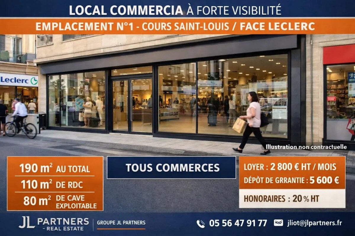 Local commercial dans Bordeaux à louer Photo de l’immeuble– Image 1 sur 3