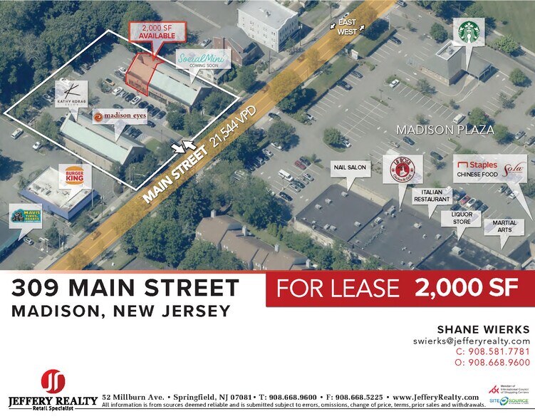309C Main St, Madison, NJ à louer - Photo de l’immeuble – Image 2 sur 6