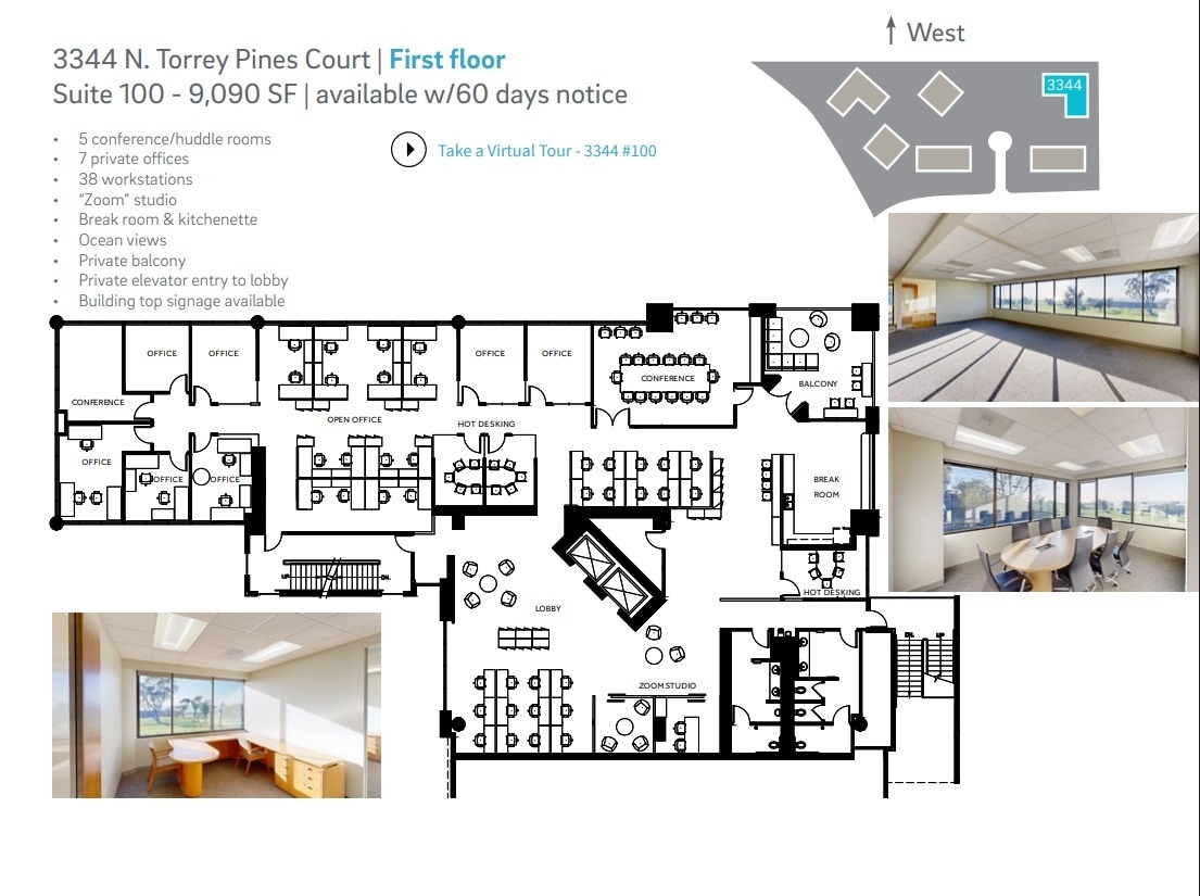 3333 N Torrey Pines Ct, La Jolla, CA à louer Plan d’étage– Image 1 sur 4