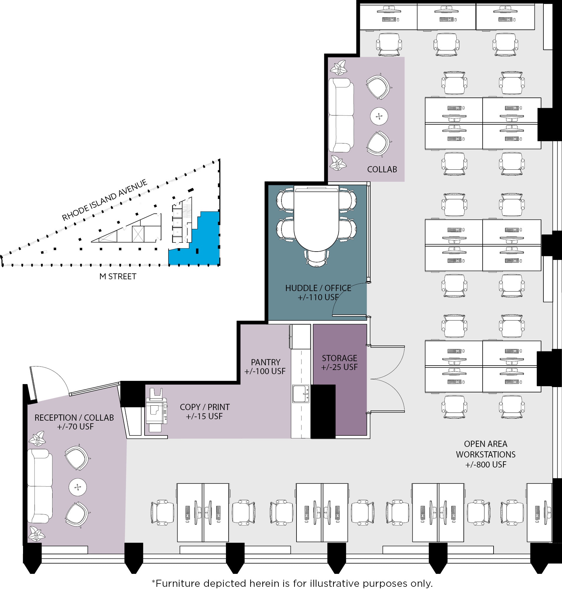 1730 Rhode Island Ave NW, Washington, DC à louer Plan d’étage– Image 1 sur 1