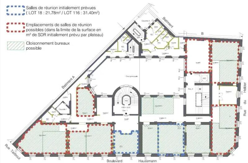 13 Bis Boulevard Haussmann, Paris à louer - Plan d’étage – Image 3 sur 3