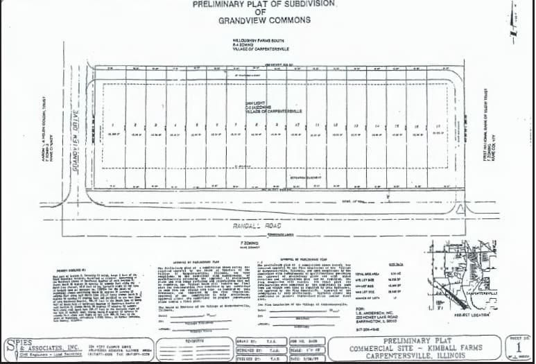 SEC of Randall Rd & Grandview Dr, Carpentersville, IL à vendre - Plan cadastral – Image 2 sur 2