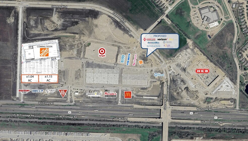 US Hwy 80 and Gateway Blvd, Forney, TX à vendre - Aérien – Image 2 sur 4