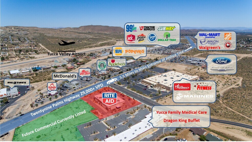 57701 29 Palms Hwy, Yucca Valley, CA à louer - Aérien – Image 3 sur 15