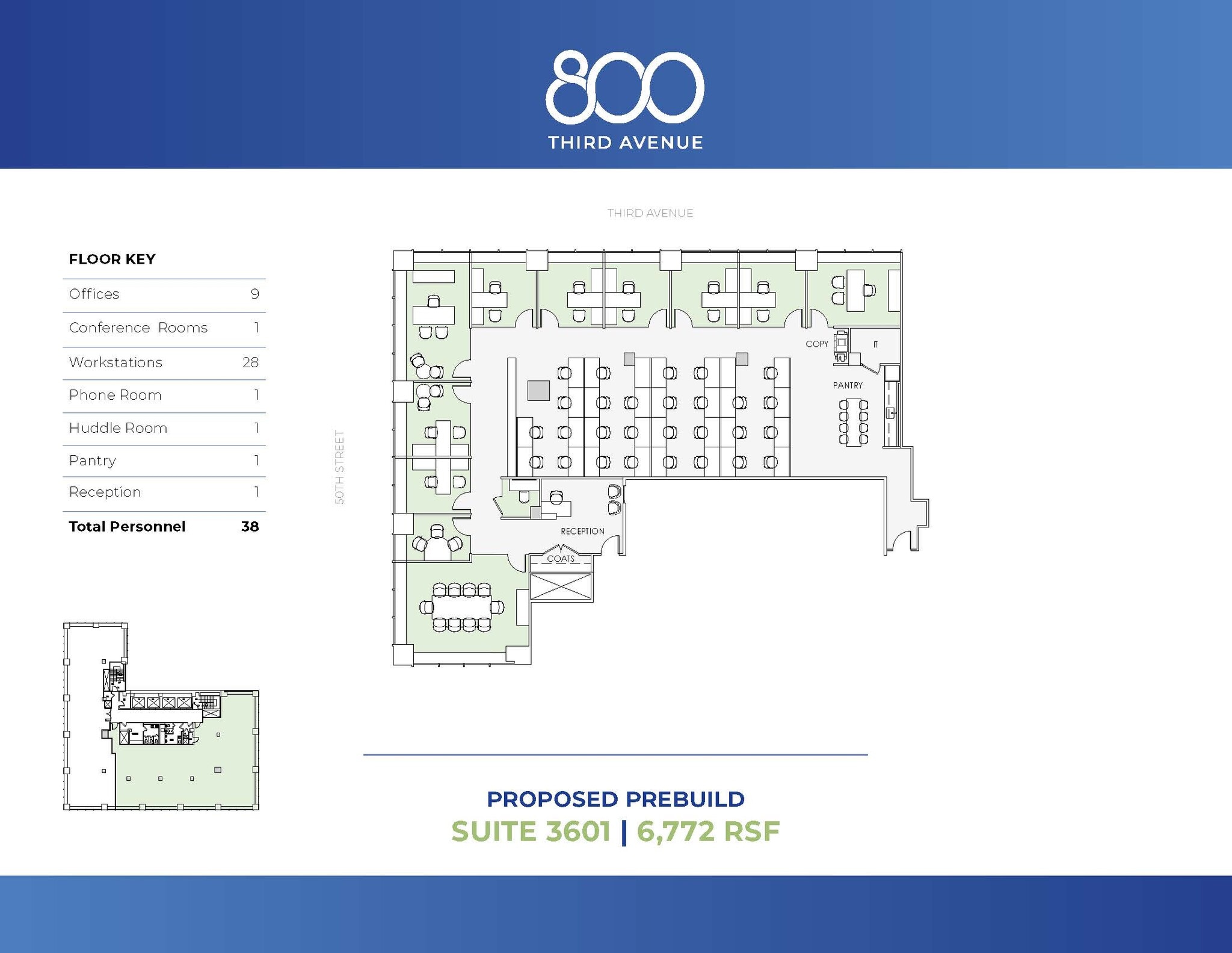 800 Third Ave, New York, NY à louer Plan d’étage– Image 1 sur 5