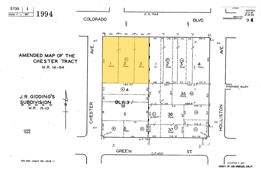 1252-1278 E Colorado Blvd, Pasadena, CA à louer - Plan cadastral – Image 2 sur 7