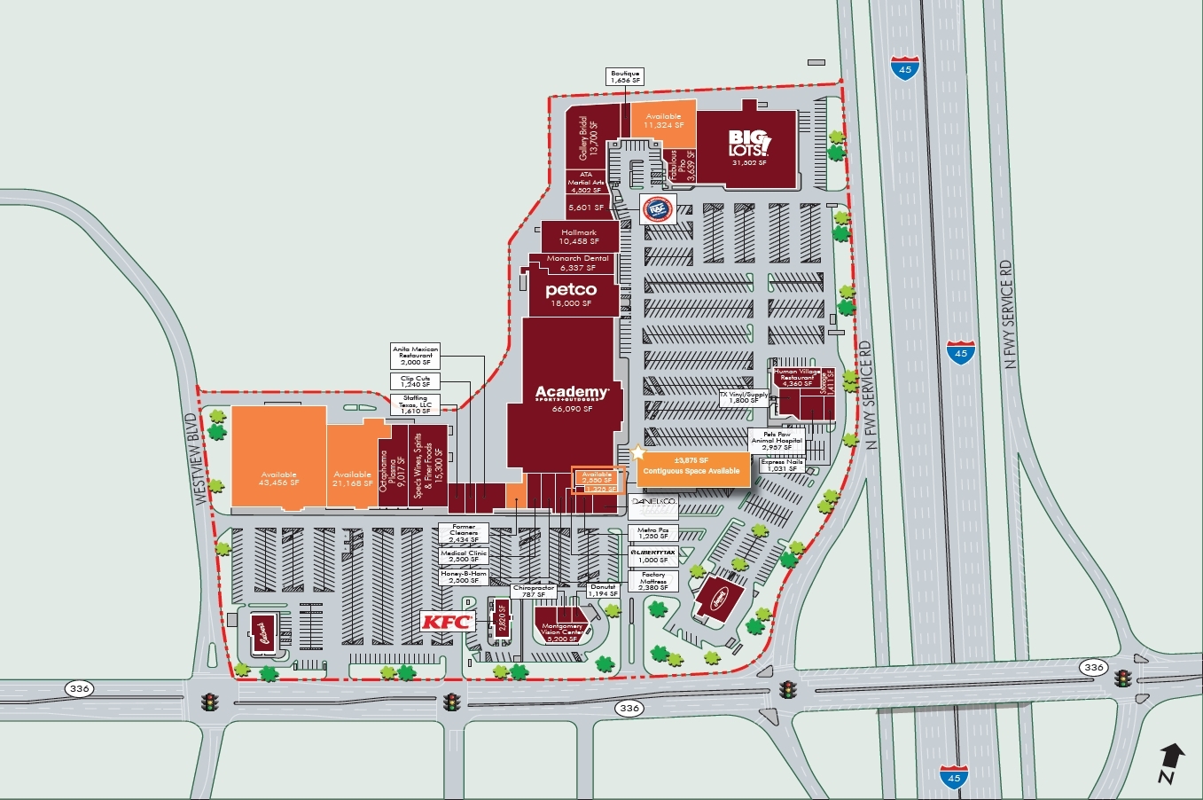 1400-1424 N Loop 336 W, Conroe, TX à louer Plan de site– Image 1 sur 1