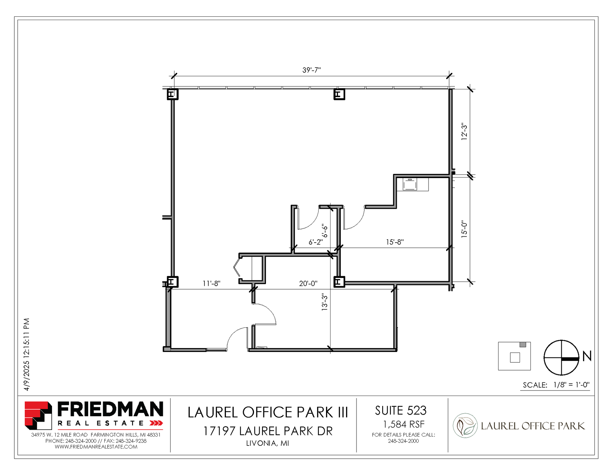 17197 N Laurel Park Dr, Livonia, MI à louer Plan d’étage– Image 1 sur 2