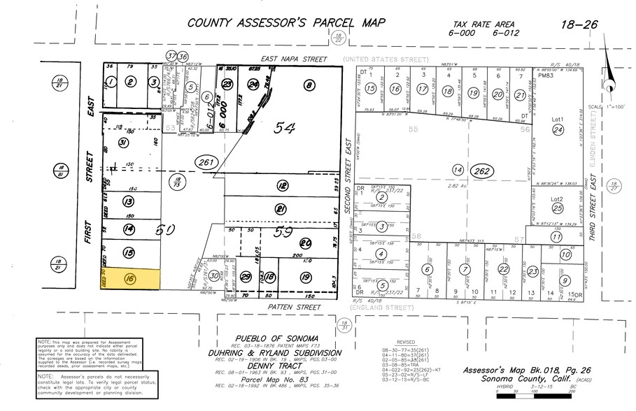 596 E 1st St, Sonoma, CA à louer - Plan cadastral – Image 2 sur 17
