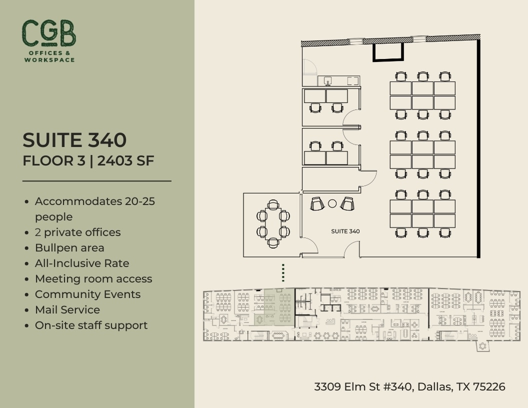 3309 Elm St, Dallas, TX à louer Plan d’étage– Image 1 sur 4