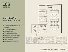 3309 Elm St, Dallas, TX à louer Plan d’étage– Image 1 sur 4