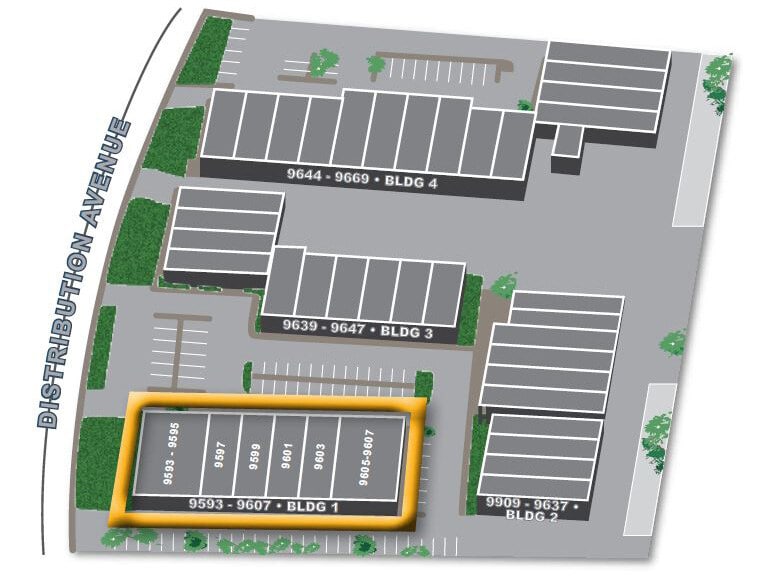 9593-9607 Distribution Ave, San Diego, CA à louer Plan de site– Image 1 sur 1