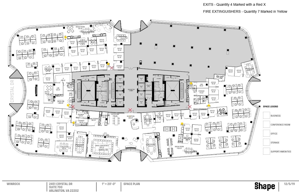 2451 Crystal Dr, Arlington, VA à louer Plan d’étage– Image 1 sur 1