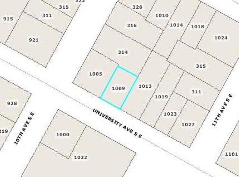 1009 University Ave SE, Minneapolis, MN à vendre - Plan cadastral – Image 1 sur 4