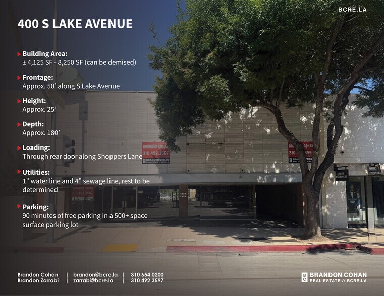 396-400 S Lake Ave, Pasadena, CA à louer - Photo de l’immeuble – Image 2 sur 41