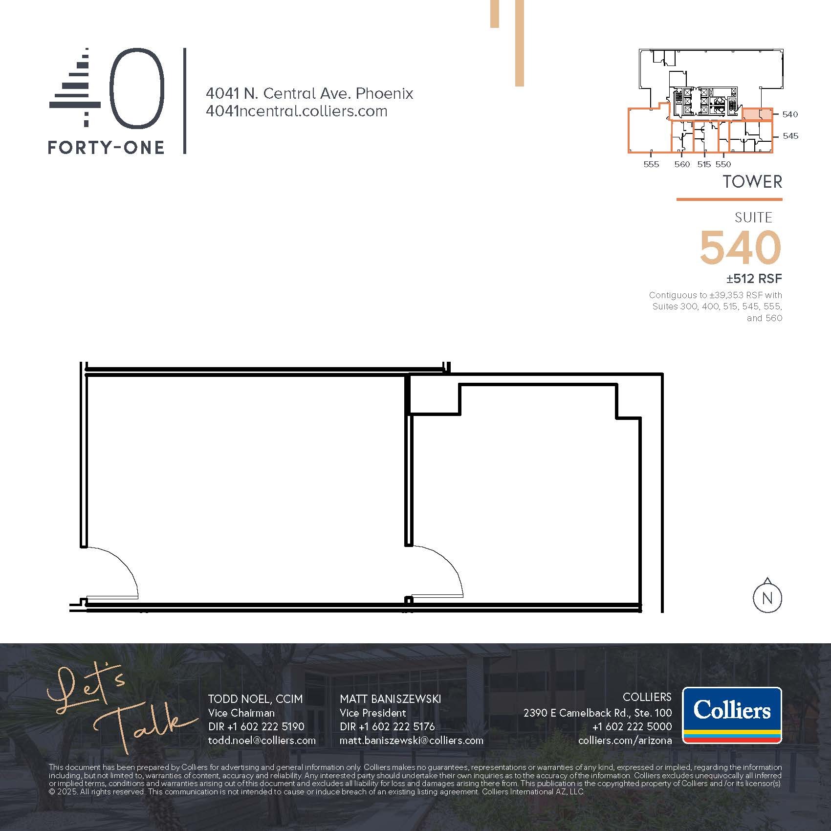 4041 N Central Ave, Phoenix, AZ à louer Plan d’étage– Image 1 sur 1