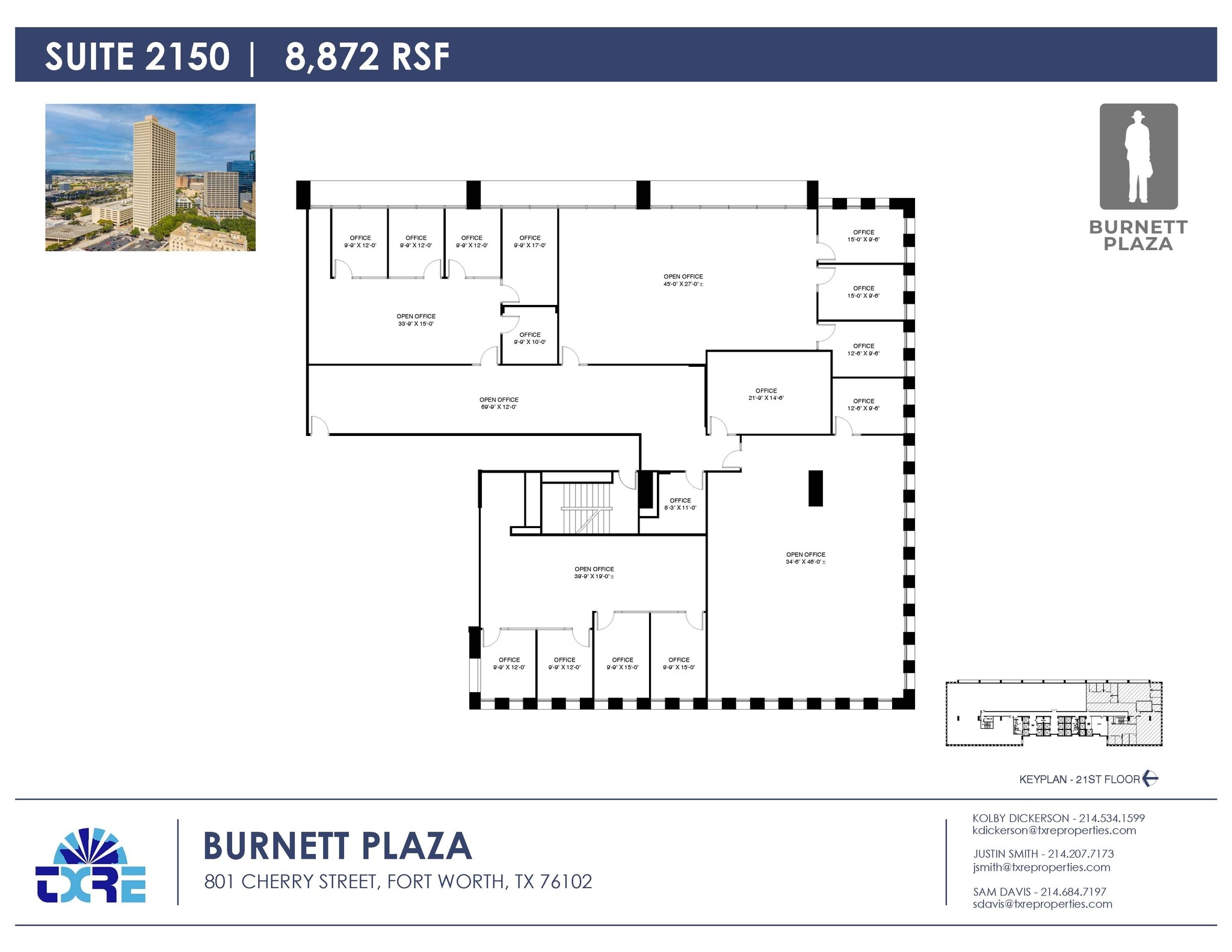 801 Cherry St, Fort Worth, TX à louer Plan d’étage– Image 1 sur 1