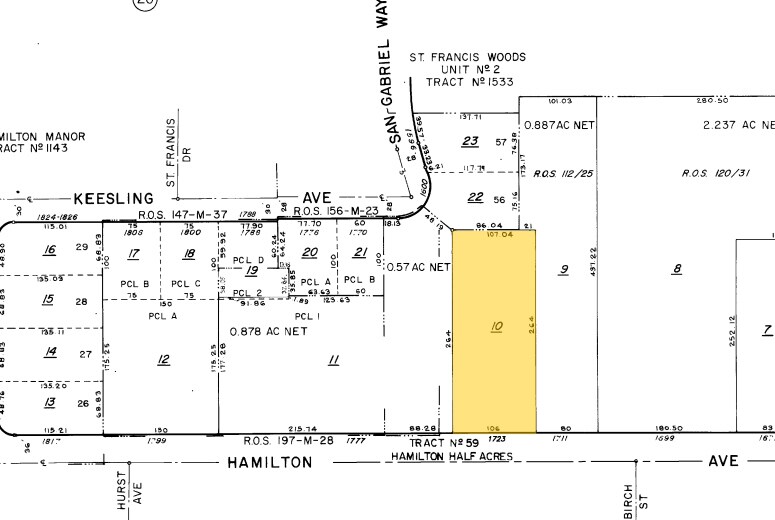 1723 Hamilton Ave, San Jose, CA à louer - Plan cadastral – Image 2 sur 3